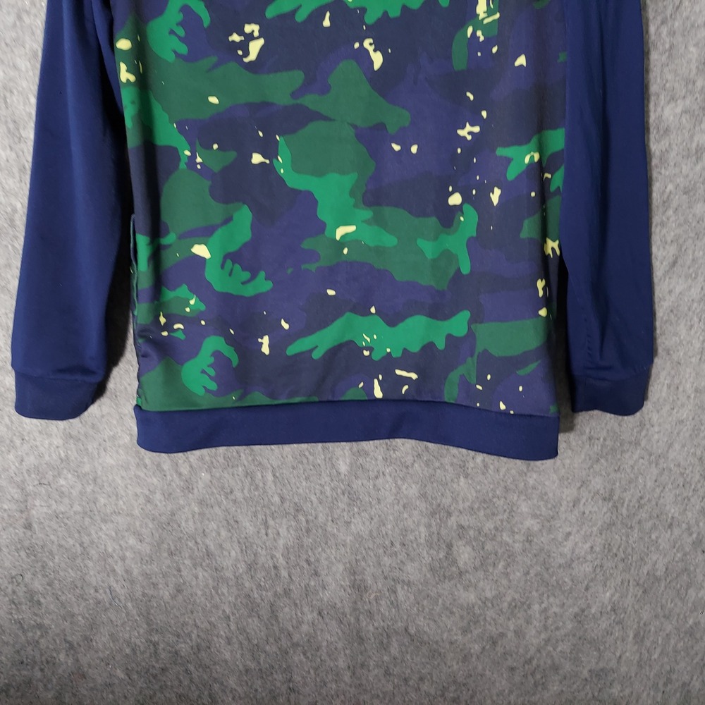 Adidas Kids Jacket XL Blue Camo Green Full Zip Primegreen 3 Stripes Athleisure - Picture 10 of 12